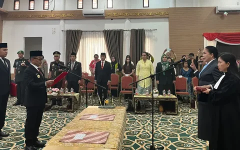 Heriyus Lantik Lynda Kristiane sebagai Sekda Definitif Murung Raya
